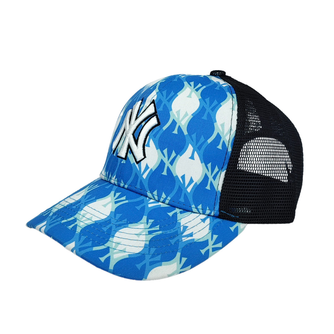 NY Blue Pattern Half Net Cap