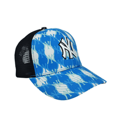 NY Blue Pattern Half Net Cap - The Caps' Cafe