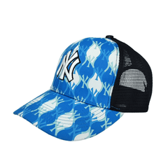 NY Blue Pattern Half Net Cap - The Caps' Cafe
