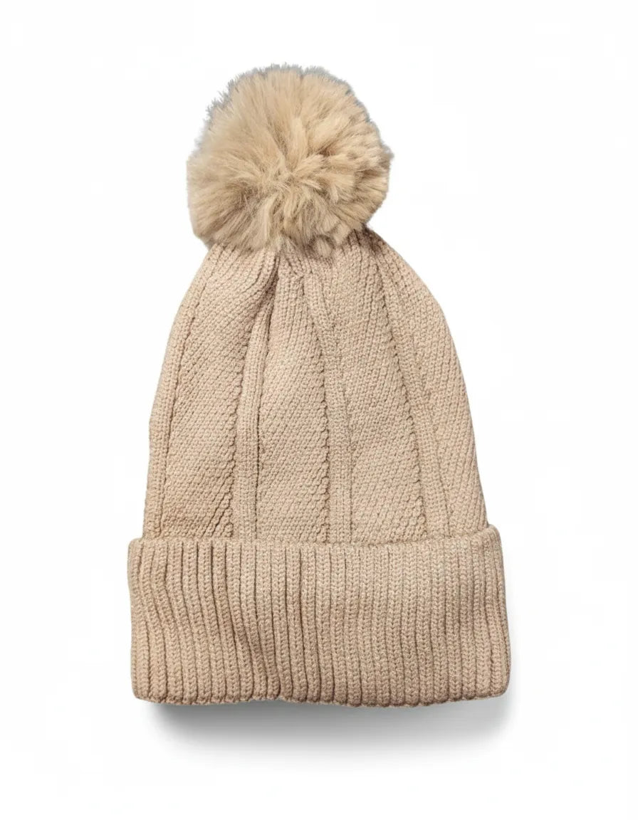 Classic Cable Knit Pom-Pom Beanie