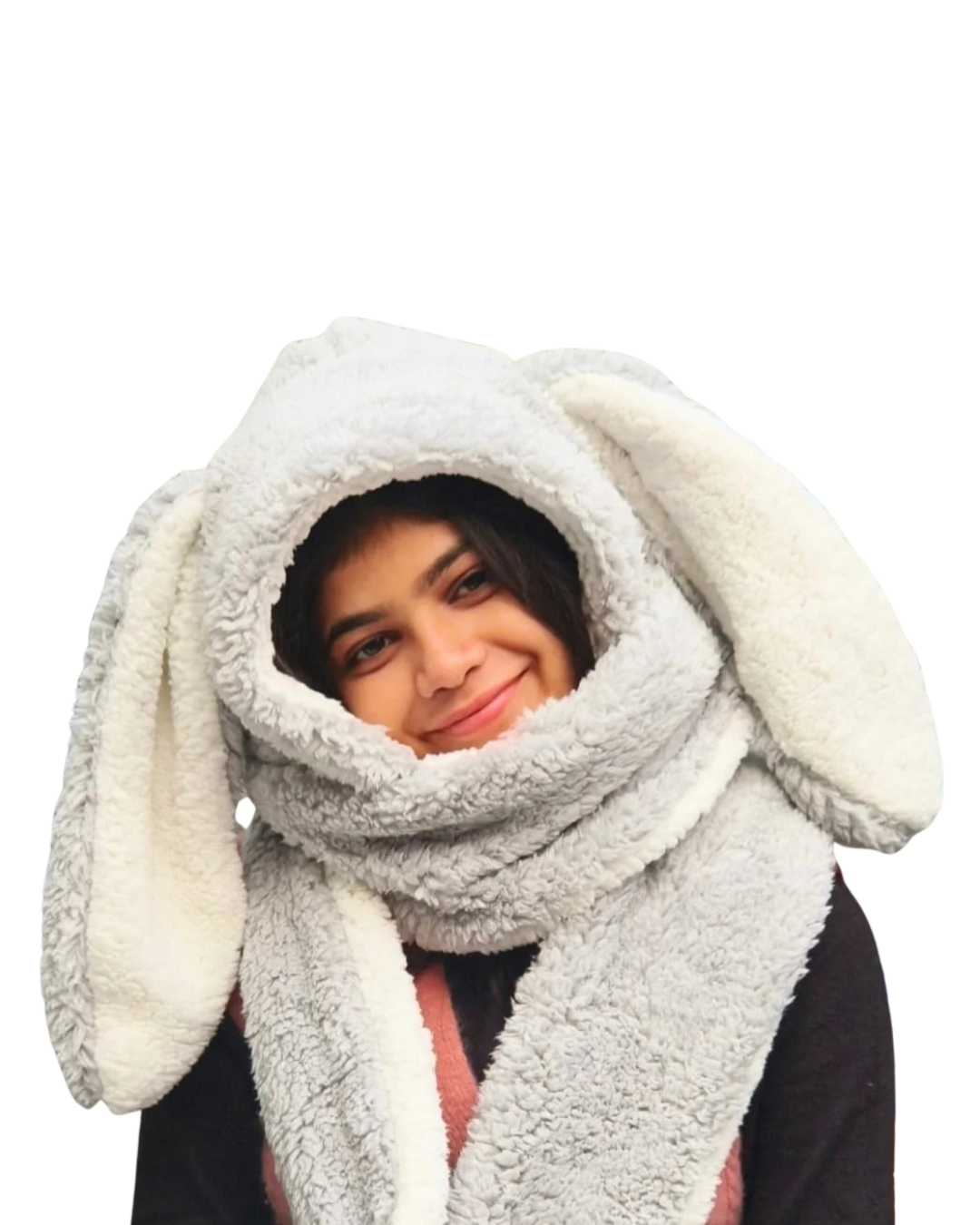 3 in 1 Cute Bunny Ear set (Hat, Muffler and Mitten)