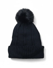 Classic Cable Knit Pom-Pom Beanie