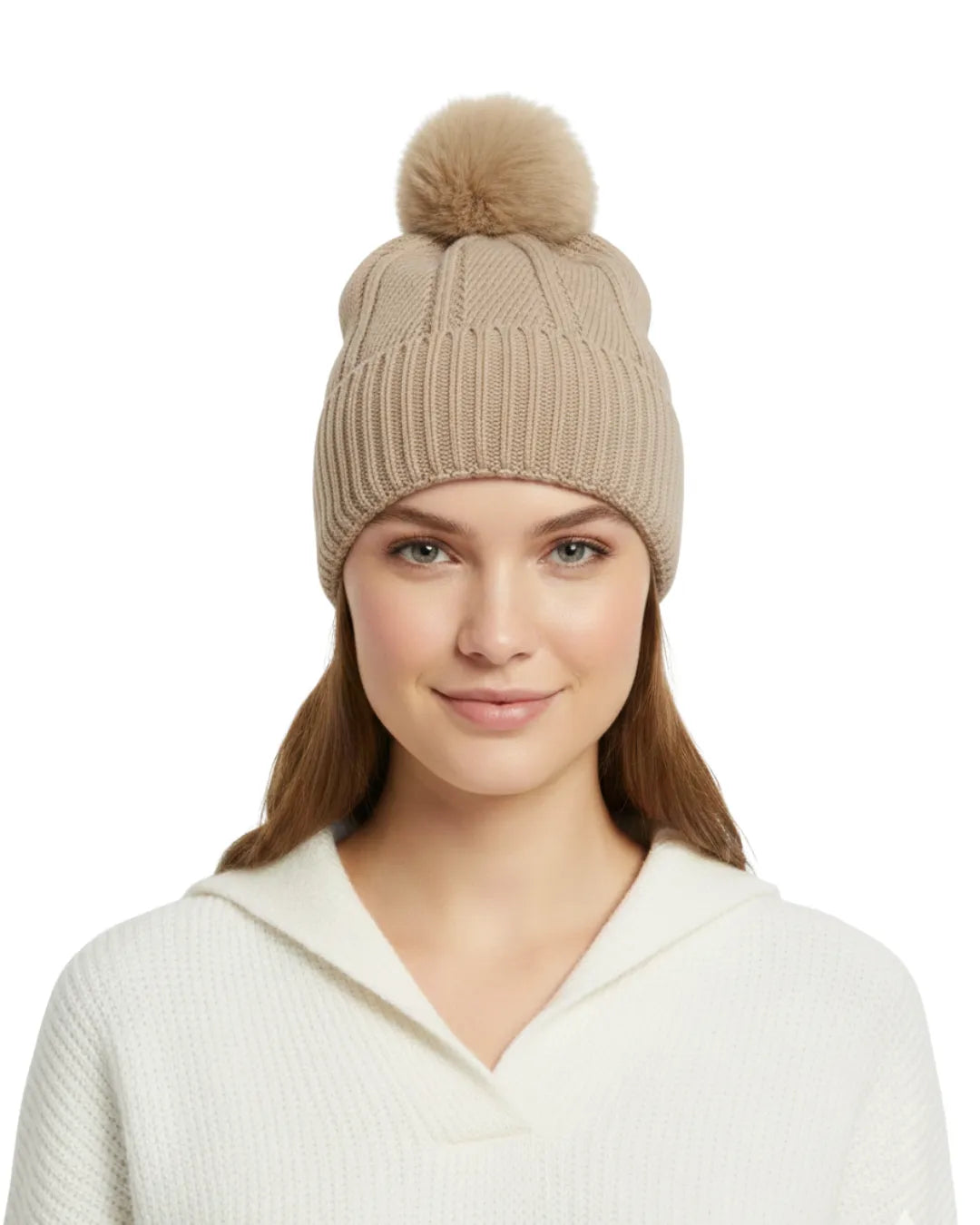 Classic Cable Knit Pom-Pom Beanie