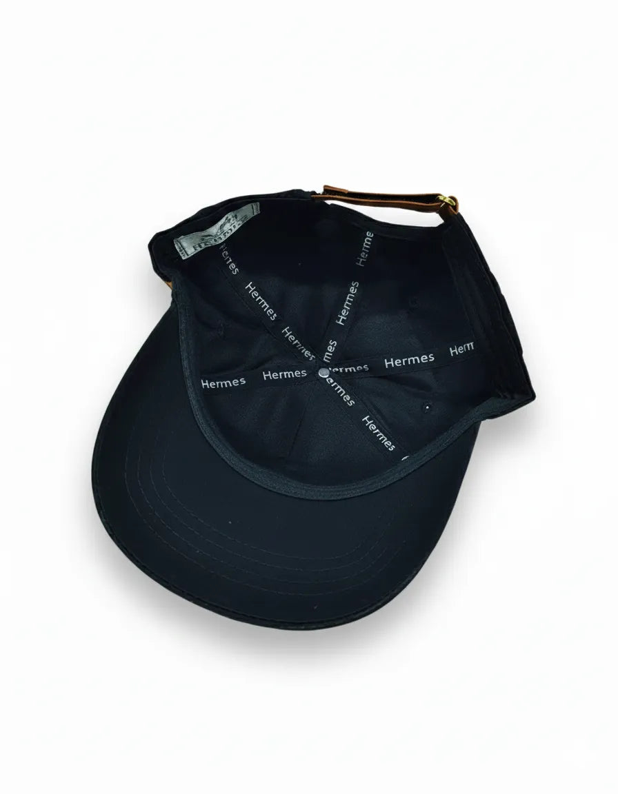 Hermes Paris Embroidered "H" Logo Baseball Cap