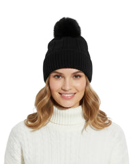 Classic Cable Knit Pom-Pom Beanie