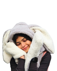 3 in 1 Cute Bunny Ear set (Hat, Muffler and Mitten)