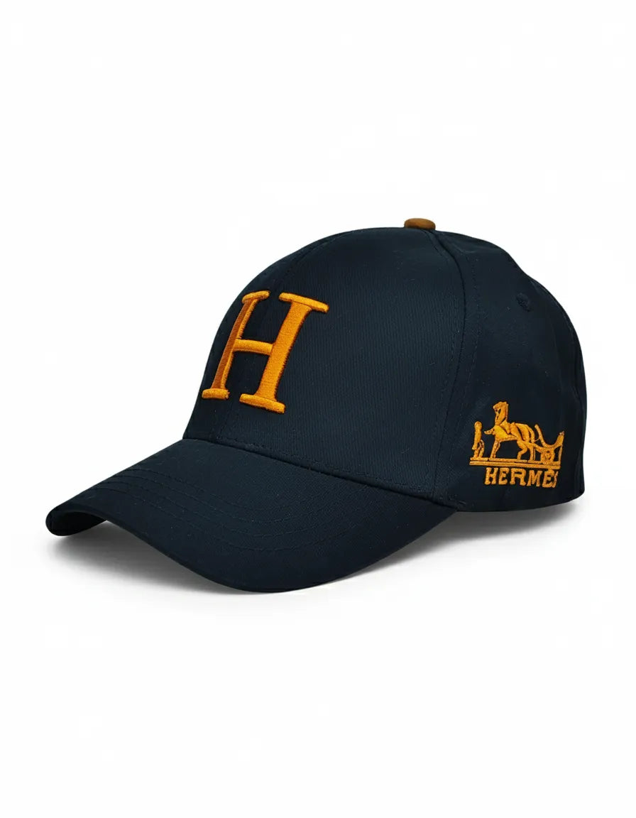 Hermes Paris Embroidered "H" Logo Baseball Cap