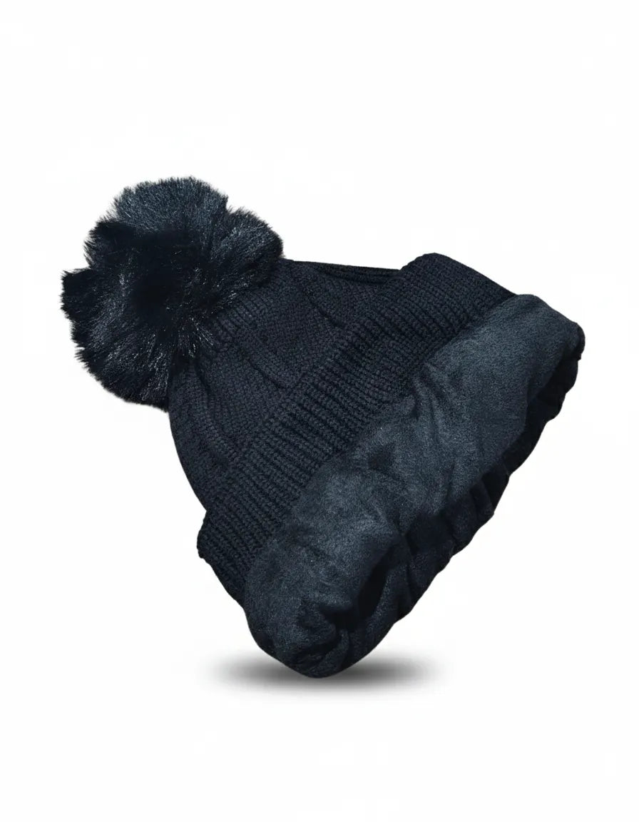 Classic Cable Knit Pom-Pom Beanie